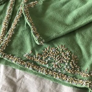 Michelle Nicole Spring Green Beaded Cardigan
